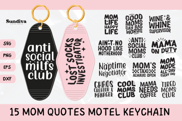 15 Mom Motel Keychain SVG Bundle: A Graphic Design Asset for Crafters