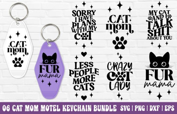 Cat Mom Motel Keychain SVG Bundle: A Versatile Graphics Asset for Creative Branding