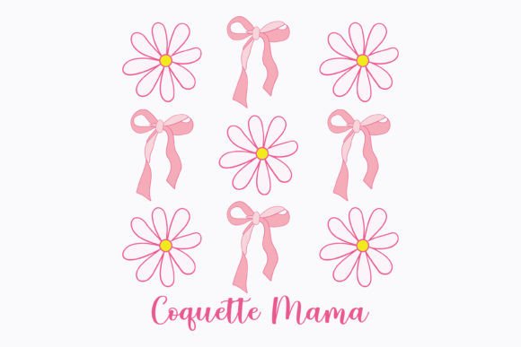 Coquette Mama Daisy Flowers SVG & PNG for Crafts and Graphics