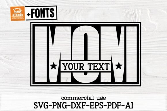 Customizable Mom Laser Cut SVG Design: A Versatile Graphics Asset for Crafts and Branding