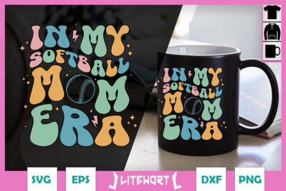 In My Softball Mom Era Groovy SVG: A Versatile Graphic Design Asset for Crafts and Branding