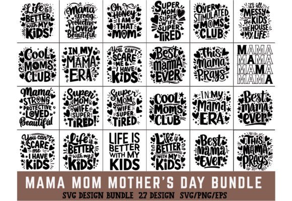 Mama Mom Mother’s Day SVG PNG Bundle: A Versatile Graphic Design Asset for Crafts and Branding