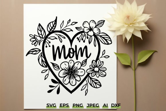 Mom Flower Heart SVG – A Versatile Graphic Design Asset for Mother’s Day Campaigns