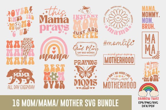 Mom Mother’s Day SVG Design Bundle: A Versatile Graphic Asset for Crafts and Branding Projects