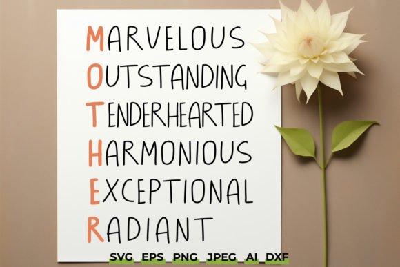 Mother SVG - Blessed Mom Word Art for Crafts and Graphics Projects