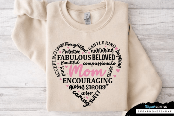 Mothers Day Heart SVG Bundle MOM – A Versatile Graphic for Crafts and Local Branding