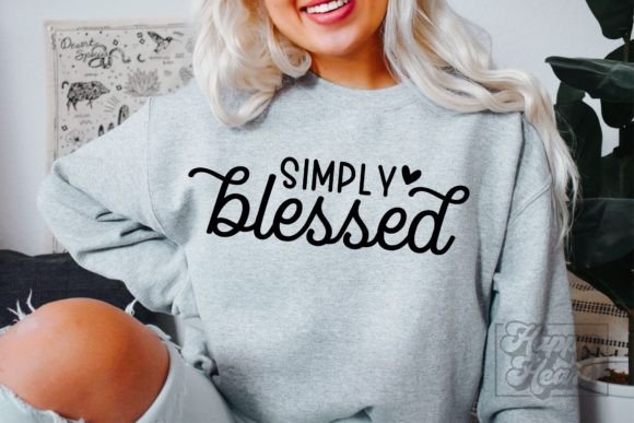 Simply Blessed SVG - Worthy Mom Life Graphics for Crafts