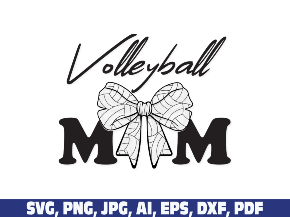 Volleyball Mom Coquette Bow SVG PNG: A Versatile Graphic for Crafts and Branding